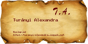 Turányi Alexandra névjegykártya